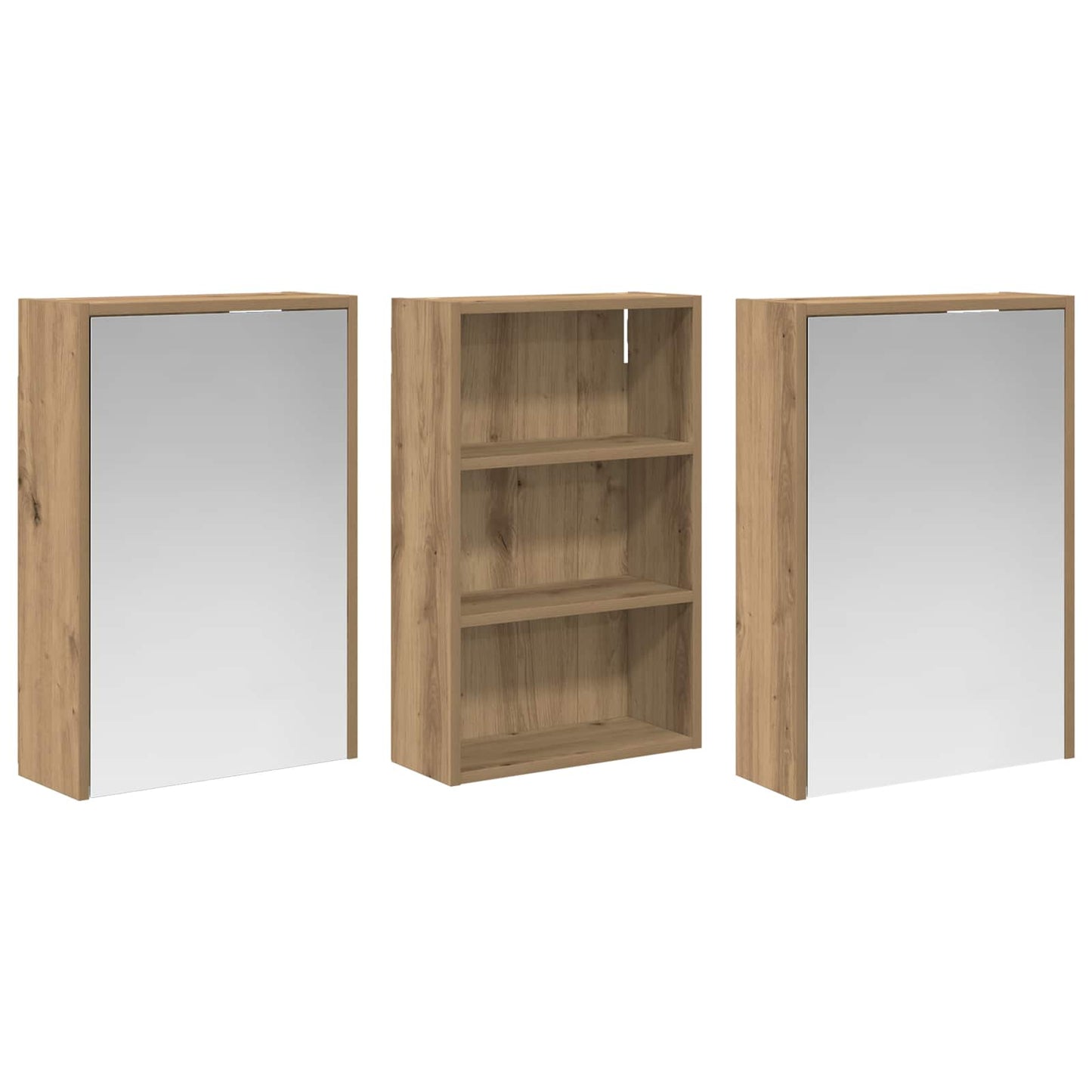 Bathroom Cabinet Set 3 pcs 126 x 16 x 62.5 cm Engineered wood