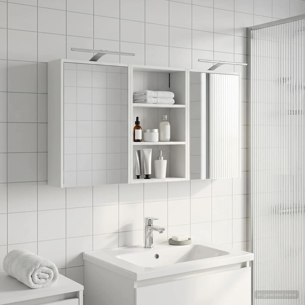 Bathroom Cabinet Set 3 pcs 126 x 16 x 62.5 cm Engineered wood
