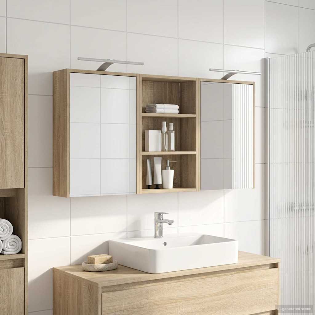 Bathroom Cabinet Set 3 pcs 126 x 16 x 62.5 cm Engineered wood