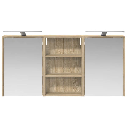 Bathroom Cabinet Set 3 pcs 126 x 16 x 62.5 cm Engineered wood