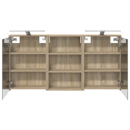 Bathroom Cabinet Set 3 pcs 126 x 16 x 62.5 cm Engineered wood