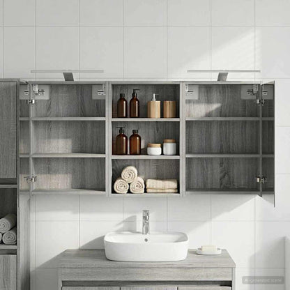 Bathroom Cabinet Set 3 pcs 126 x 16 x 62.5 cm Engineered wood