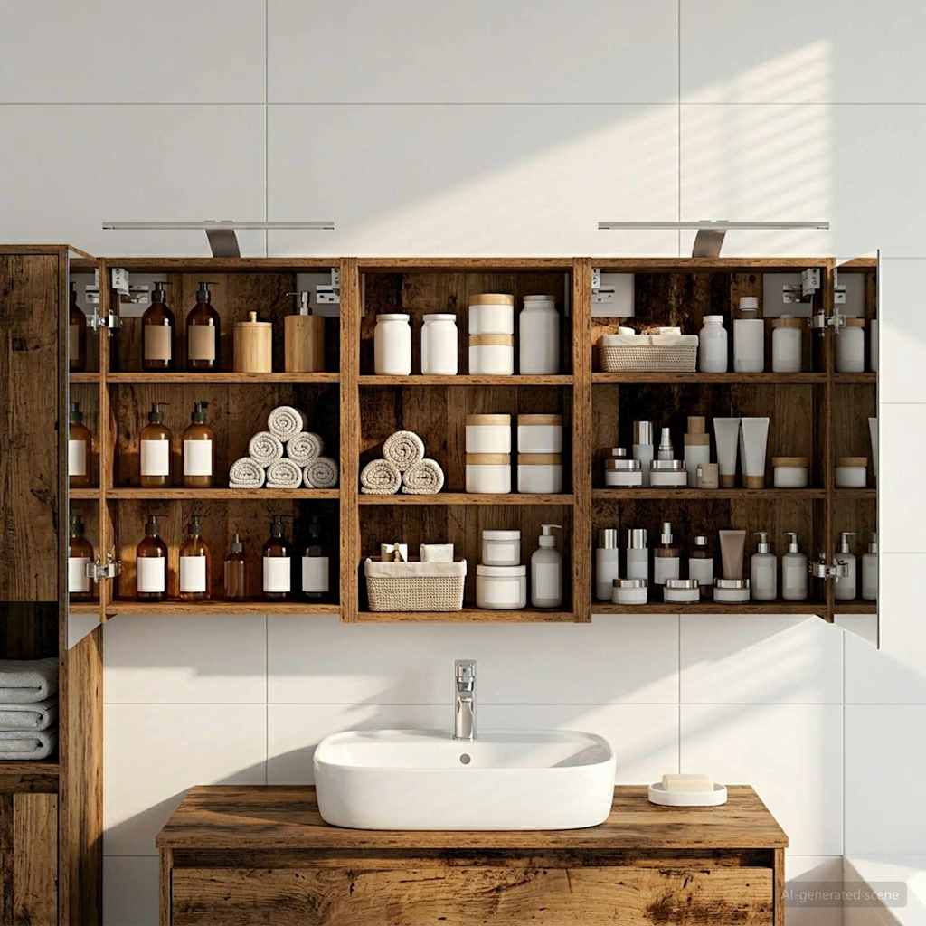 Bathroom Cabinet Set 3 pcs 126 x 16 x 62.5 cm Engineered wood