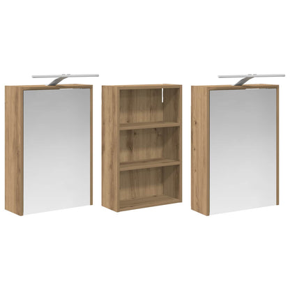 Bathroom Cabinet Set 3 pcs 126 x 16 x 62.5 cm Engineered wood