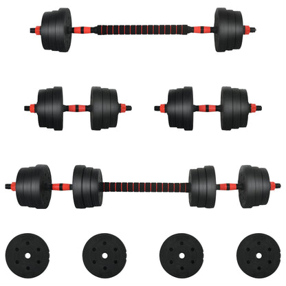 2-in-1 Dumbbell Set 30kg Black and Red