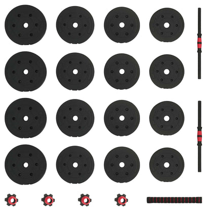 2-in-1 Dumbbell Set 30kg Black and Red