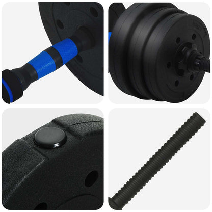 2-in-1 Dumbbell Set 30kg Black and Blue