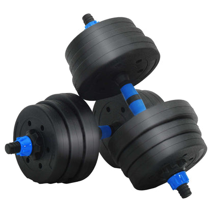 2-in-1 Dumbbell Set 30kg Black and Blue