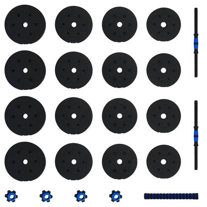 2-in-1 Dumbbell Set 30kg Black and Blue