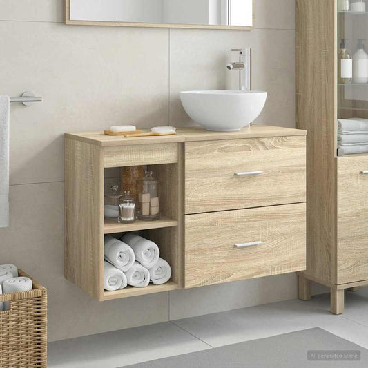 Bathroom Furniture Set 2 pcs Sonoma Oak Engineered Wood