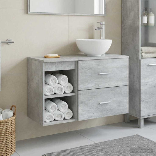 Bathroom Furniture Set 2 pcs Concrete Grey Engineered Wood