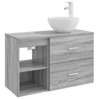 Bathroom Furniture Set 2 pcs Grey Sonoma Engineered Wood
