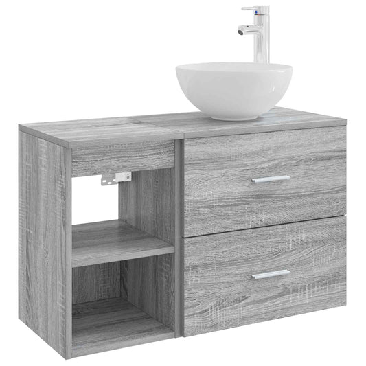 Bathroom Furniture Set 2 pcs Grey Sonoma Engineered Wood