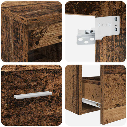 Bathroom Furniture Set 2 pcs Old Wood Engineered Wood