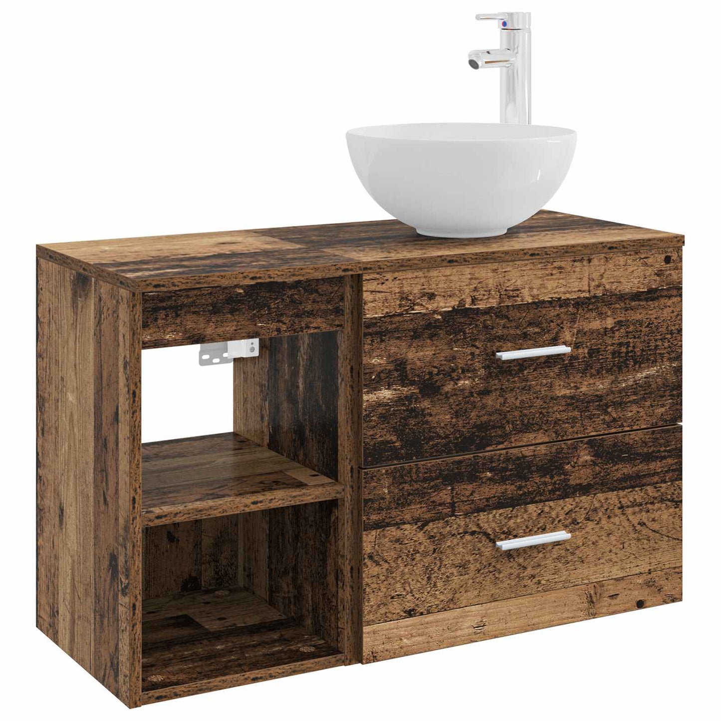 Bathroom Furniture Set 2 pcs Old Wood Engineered Wood
