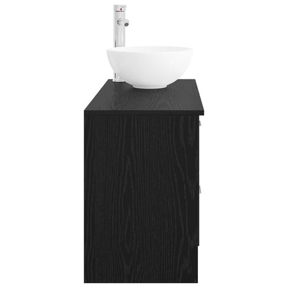 Bathroom Furniture Set 2 pcs Black Oak Engineered Wood