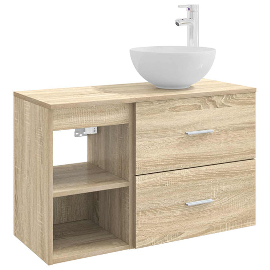 Bathroom Furniture Set 2 pcs Sonoma Oak Engineered Wood