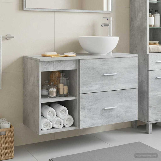 Bathroom Furniture Set 2 pcs Concrete Grey Engineered Wood