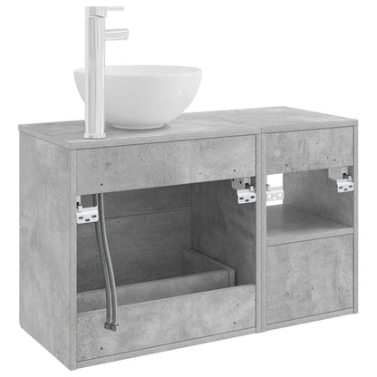 Bathroom Furniture Set 2 pcs Concrete Grey Engineered Wood