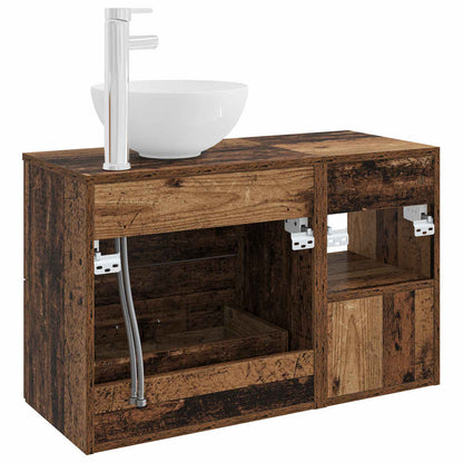 Bathroom Furniture Set 2 pcs Old Wood Engineered Wood