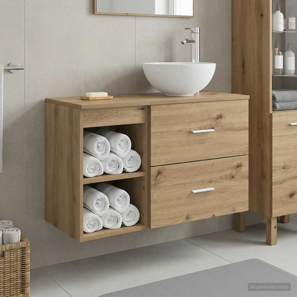 Bathroom Furniture Set 2 pcs Artisan Oak Engineered Wood
