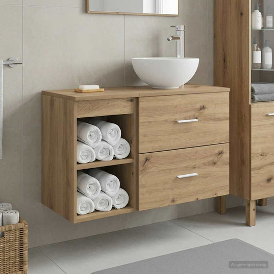 Bathroom Furniture Set 2 pcs Artisan Oak Engineered Wood