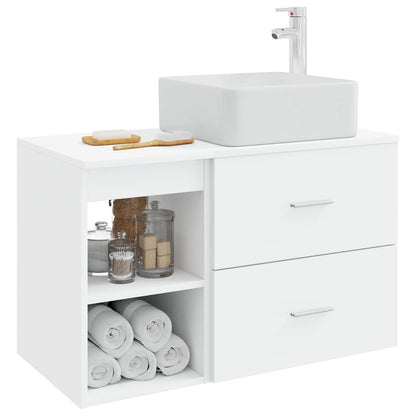 Bathroom Furniture Set 2 pcs White Engineered Wood