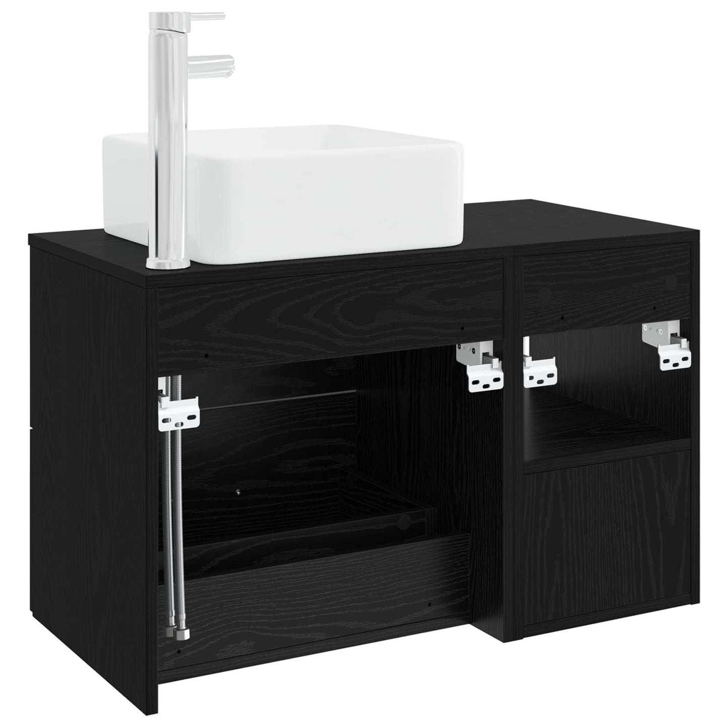 Bathroom Furniture Set 2 pcs Black Oak Engineered Wood