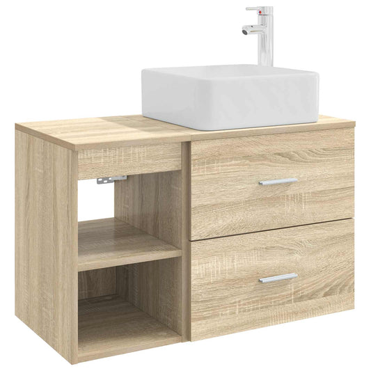 Bathroom Furniture Set 2 pcs Sonoma Oak Engineered Wood