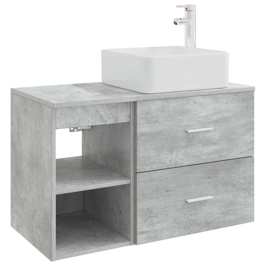 Bathroom Furniture Set 2 pcs Concrete Grey Engineered Wood