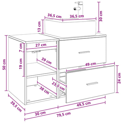 Bathroom Furniture Set 2 pcs Concrete Grey Engineered Wood