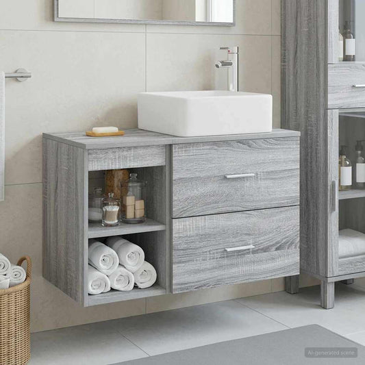 Bathroom Furniture Set 2 pcs Grey Sonoma Engineered Wood