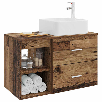 Bathroom Furniture Set 2 pcs Old Wood Engineered Wood