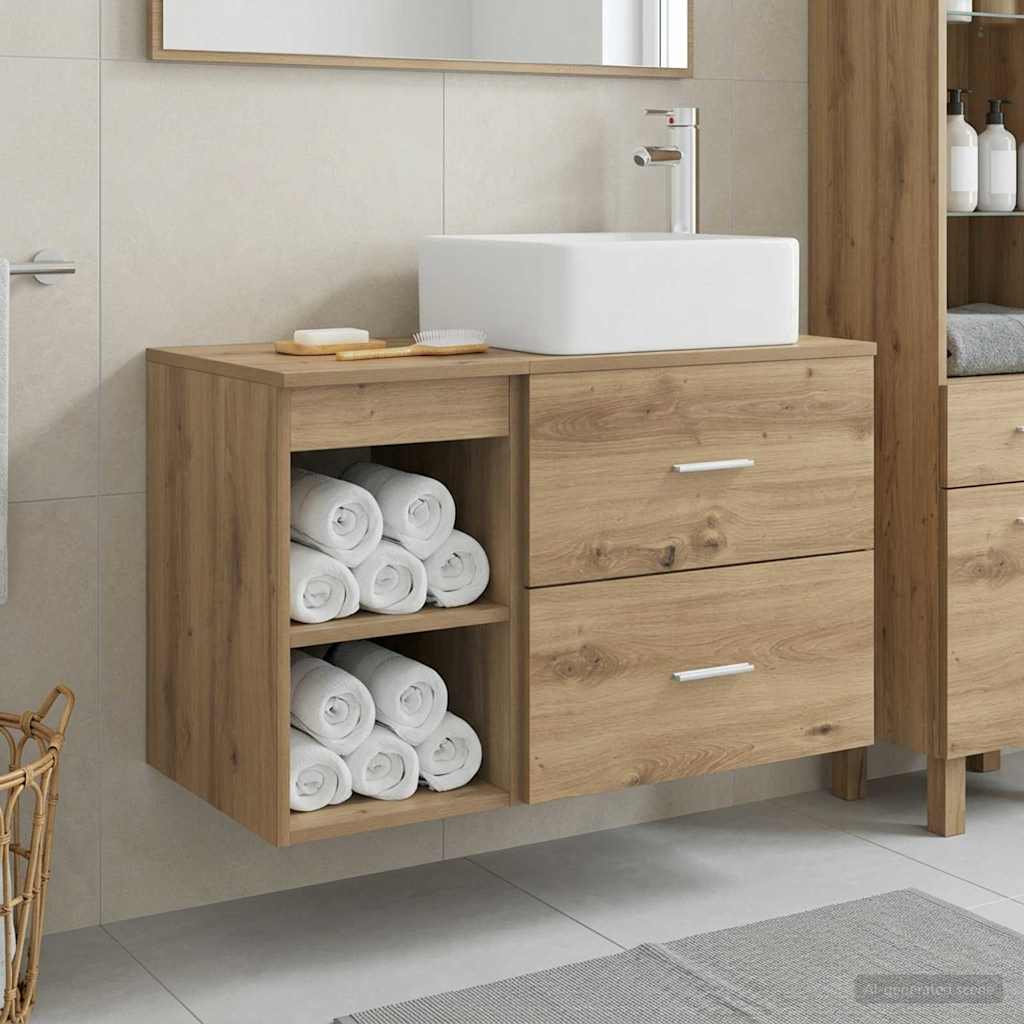 Bathroom Furniture Set 2 pcs Artisan Oak Engineered Wood