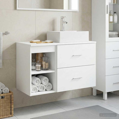 Bathroom Furniture Set 2 pcs White Engineered Wood