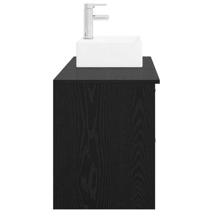 Bathroom Furniture Set 2 pcs Black Oak Engineered Wood