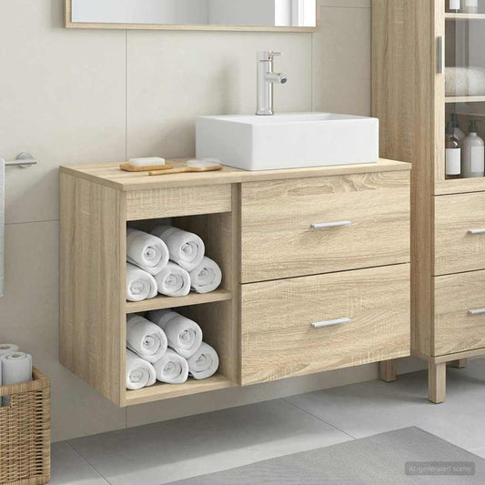 Bathroom Furniture Set 2 pcs Sonoma Oak Engineered Wood