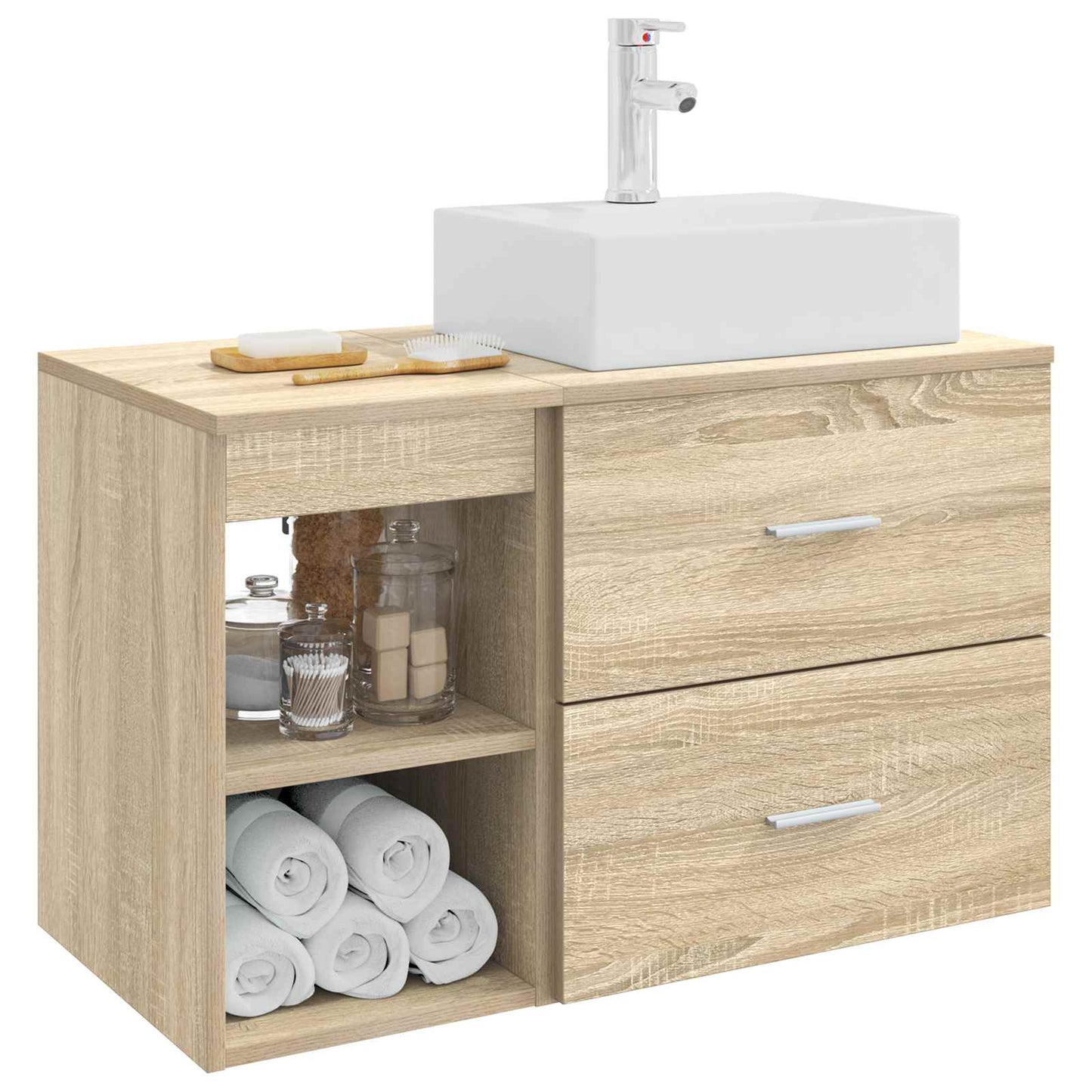 Bathroom Furniture Set 2 pcs Sonoma Oak Engineered Wood