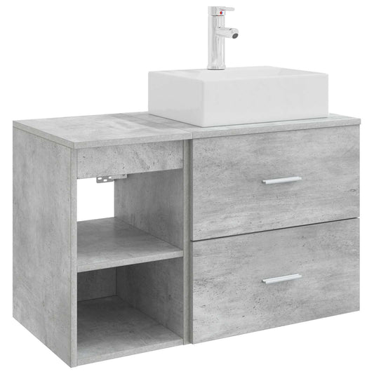Bathroom Furniture Set 2 pcs Concrete Grey Engineered Wood
