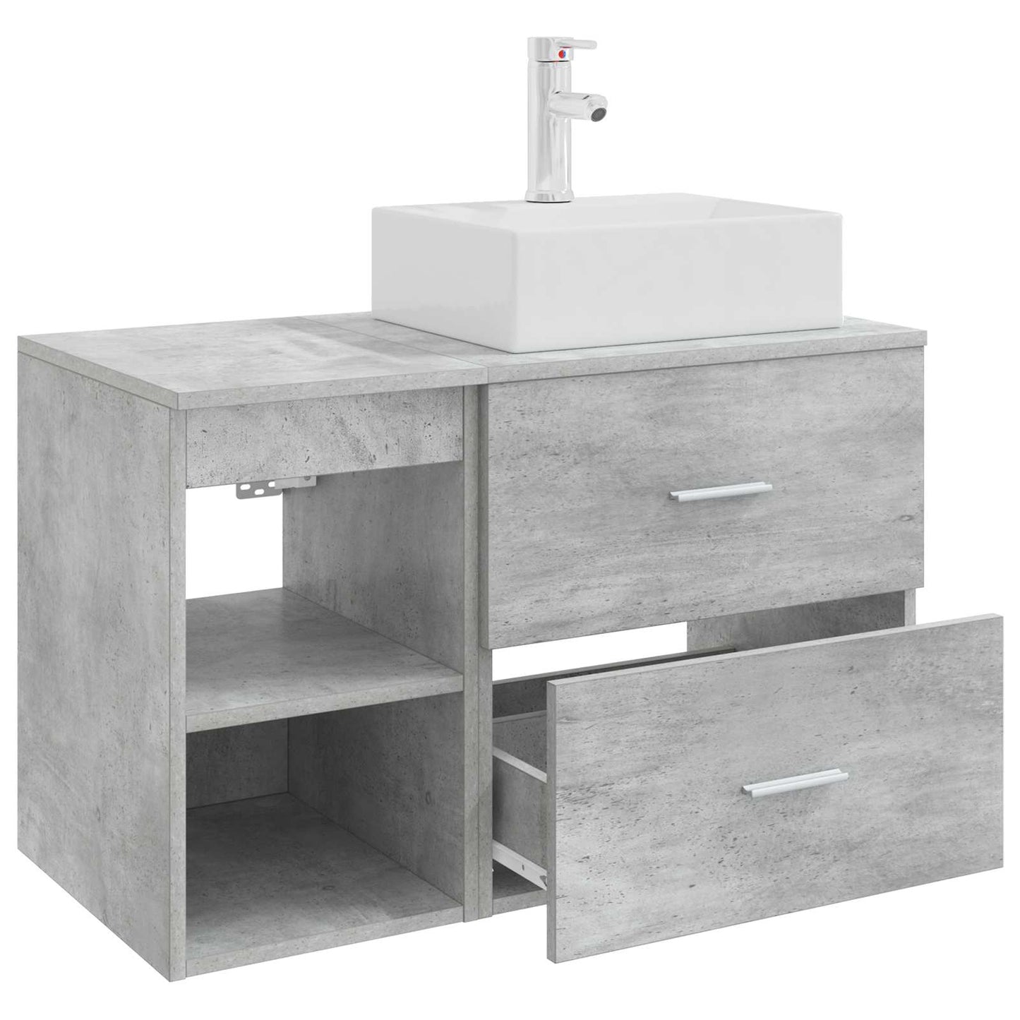 Bathroom Furniture Set 2 pcs Concrete Grey Engineered Wood