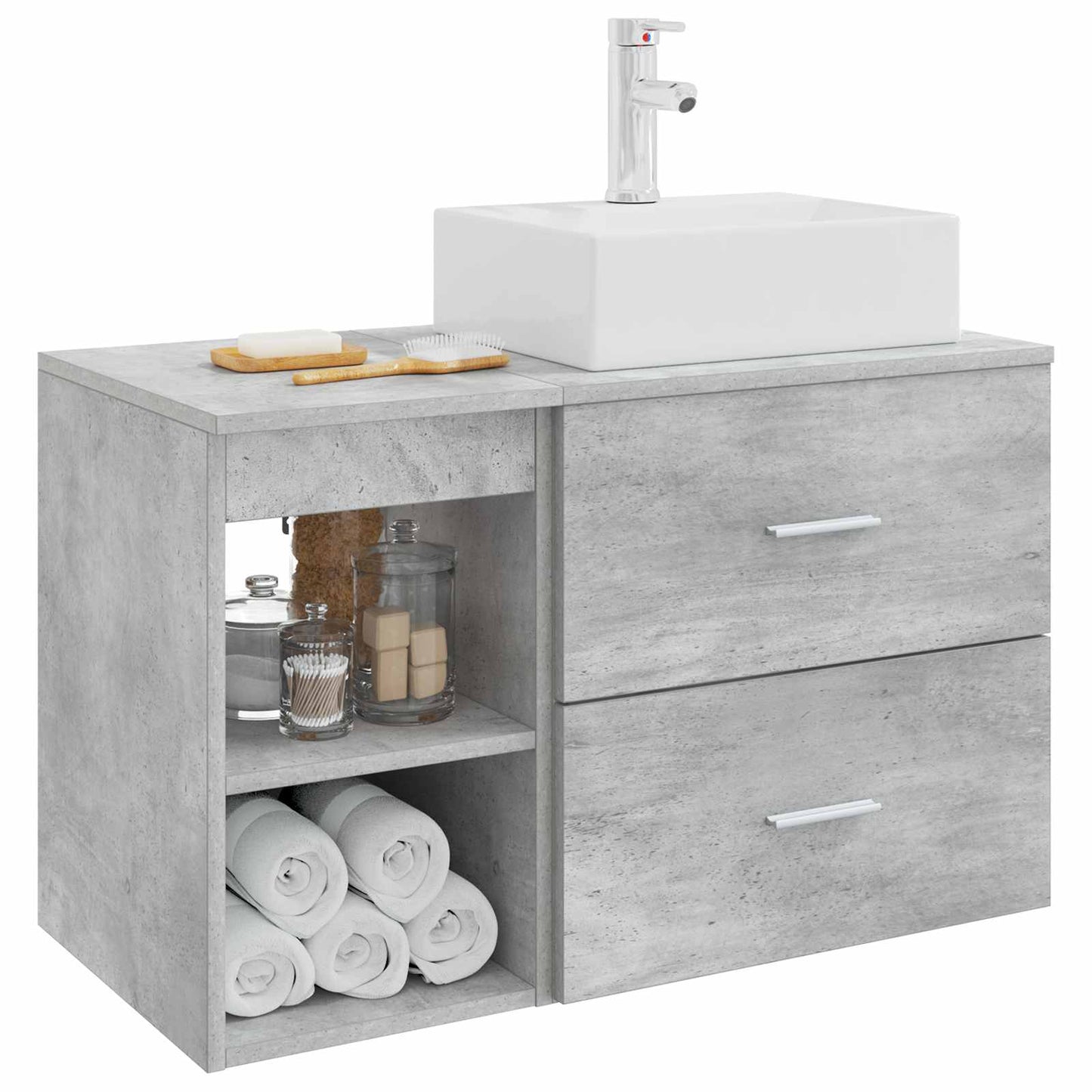 Bathroom Furniture Set 2 pcs Concrete Grey Engineered Wood