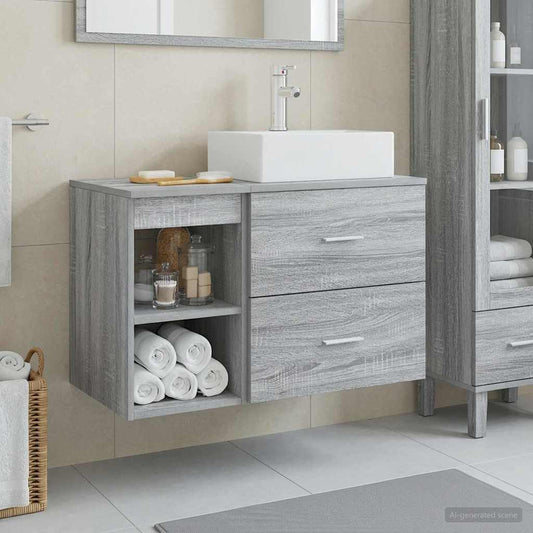 Bathroom Furniture Set 2 pcs Grey Sonoma Engineered Wood