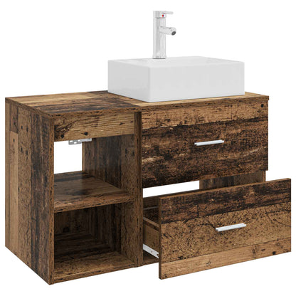 Bathroom Furniture Set 2 pcs Old Wood Engineered Wood