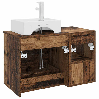 Bathroom Furniture Set 2 pcs Old Wood Engineered Wood