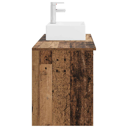 Bathroom Furniture Set 2 pcs Old Wood Engineered Wood