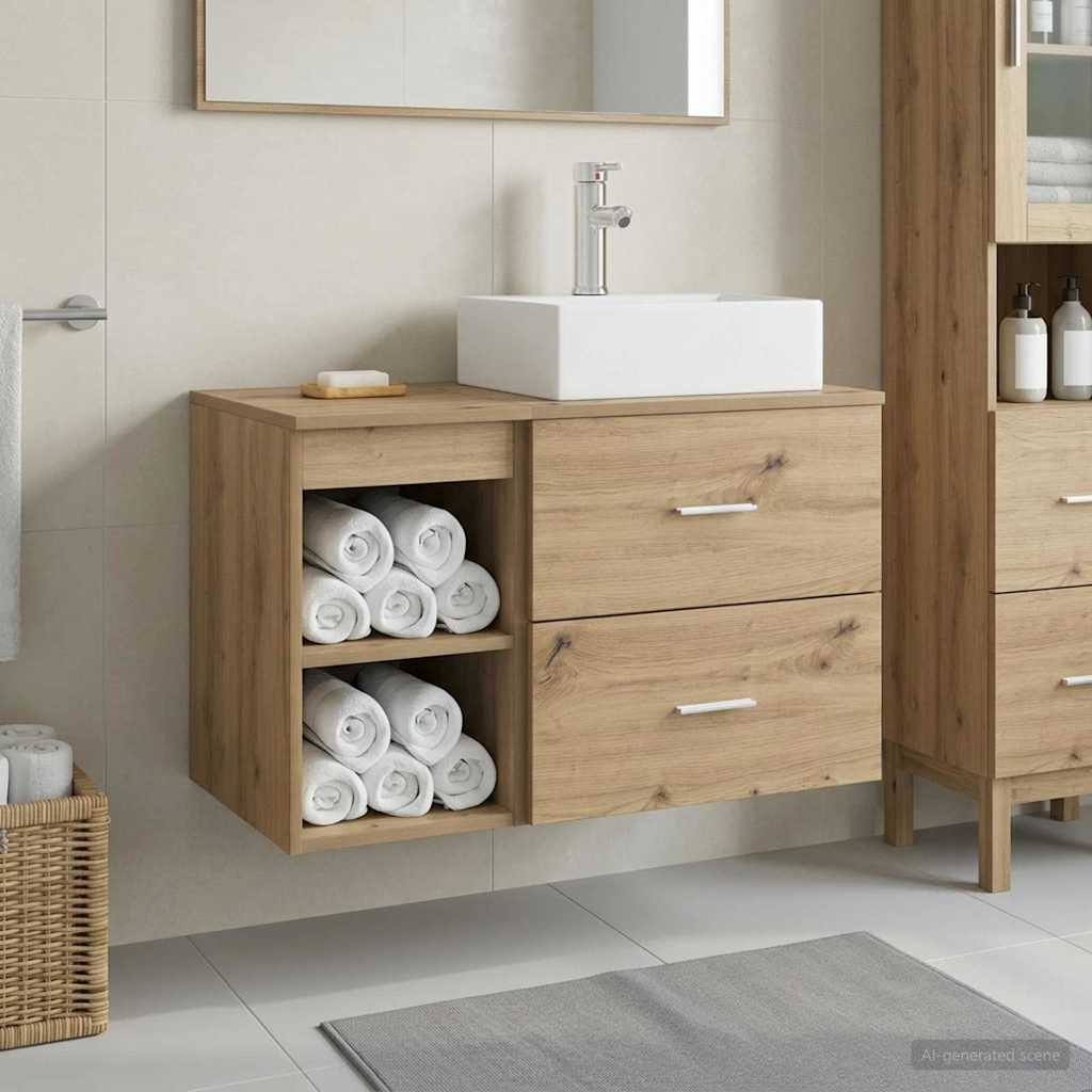 Bathroom Furniture Set 2 pcs Artisan Oak Engineered Wood