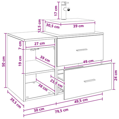 Bathroom Furniture Set 2 pcs Artisan Oak Engineered Wood