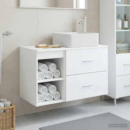 Bathroom Furniture Set 2 pcs White Engineered Wood