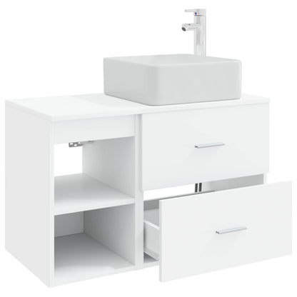 Bathroom Furniture Set 2 pcs White Engineered Wood