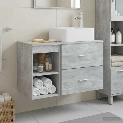 Bathroom Furniture Set 2 pcs Concrete Grey Engineered Wood